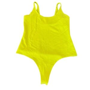 Stella Luce Chartreuse Bodysuit Neon Green Women’s L Stretchy Fabric Basic Layer